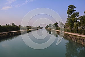 Central view of Mohajir Branch Canal Ã¢â¬â northern Punjab Pakistan